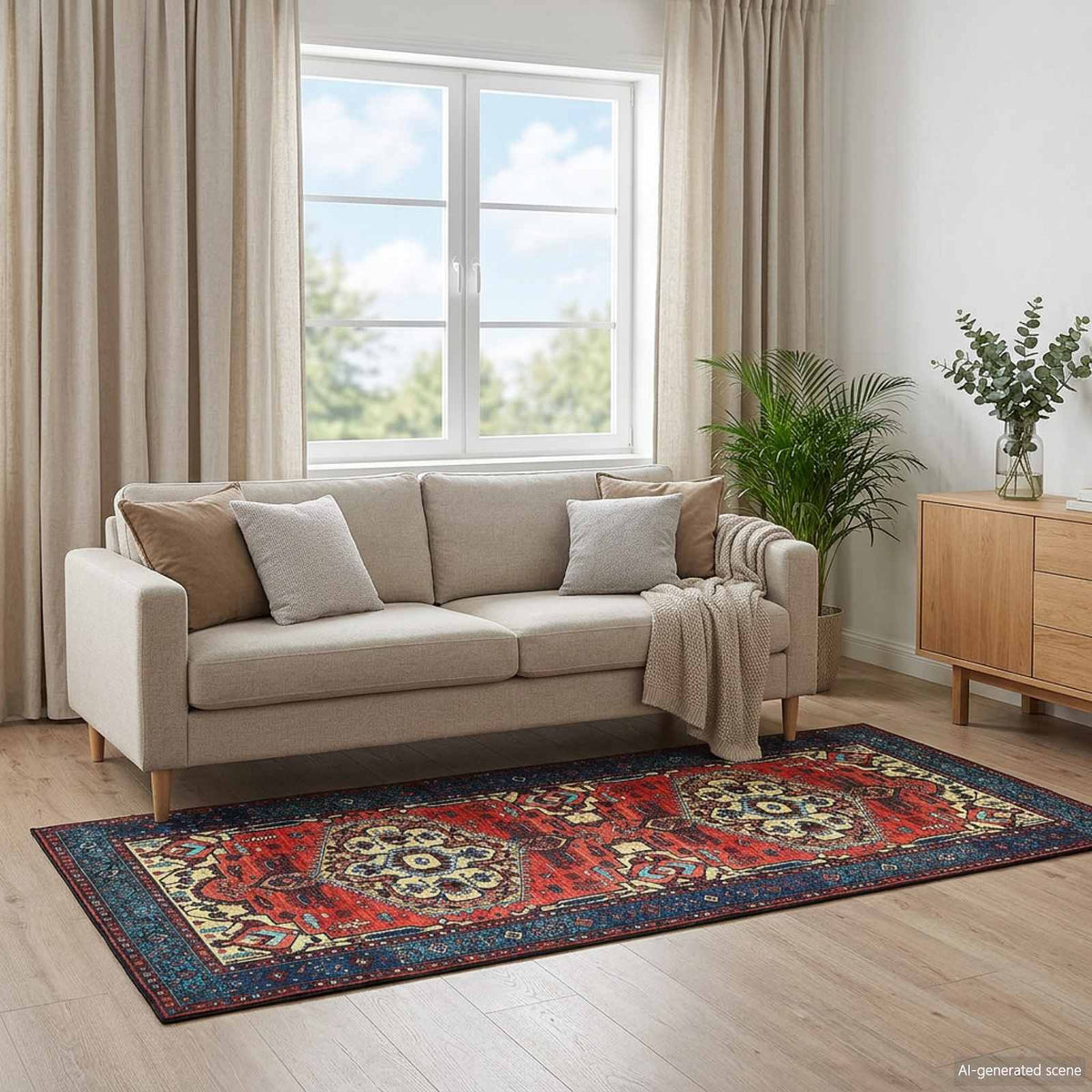 Vloerkleed ORIZ Rood 80 x 200 cm 100% polyester is nu te koop bij PeponiXL, paradijselijk wonen!