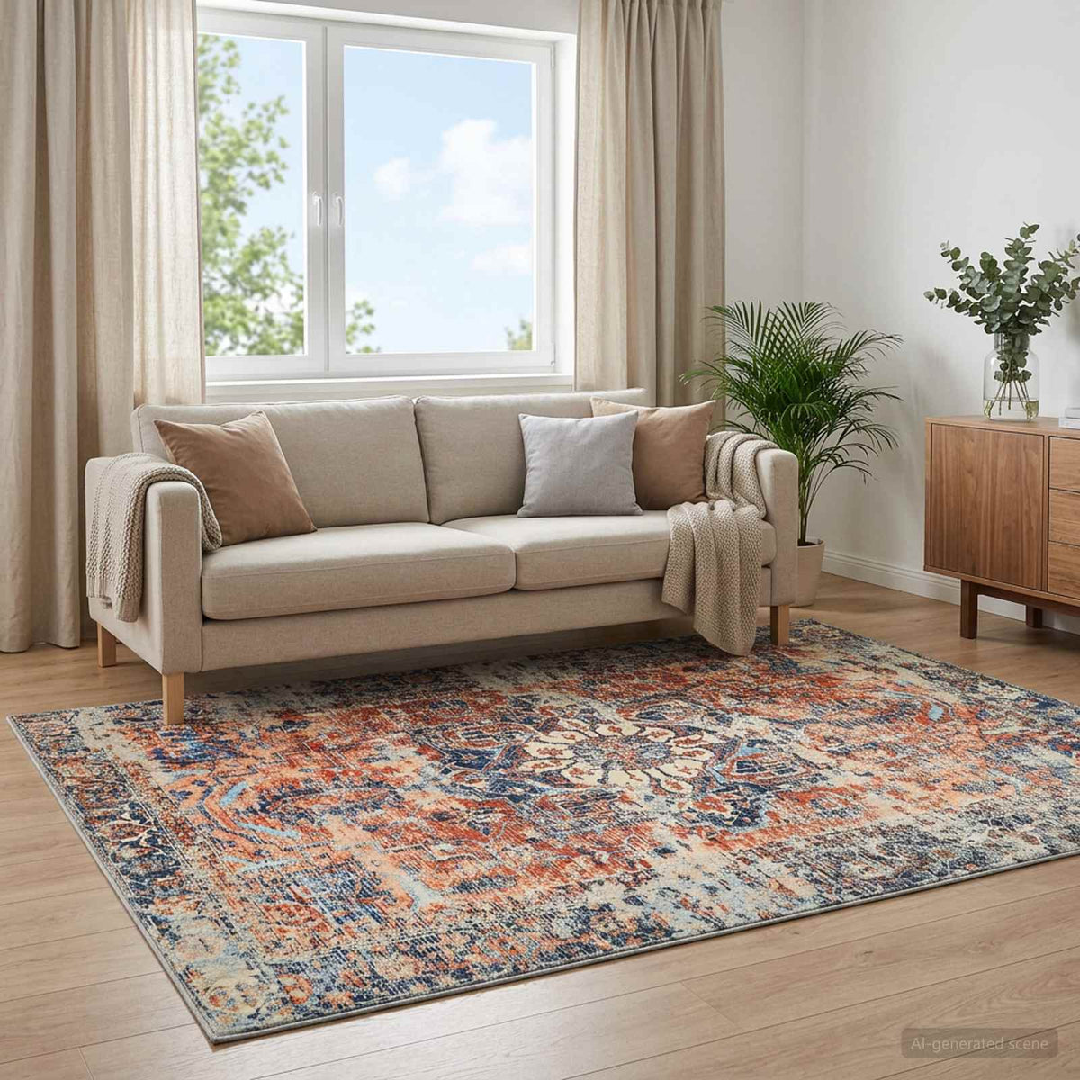 Vloerkleed ORIZ Oranje 80 x 150 cm 100% polyester is nu te koop bij PeponiXL, paradijselijk wonen!