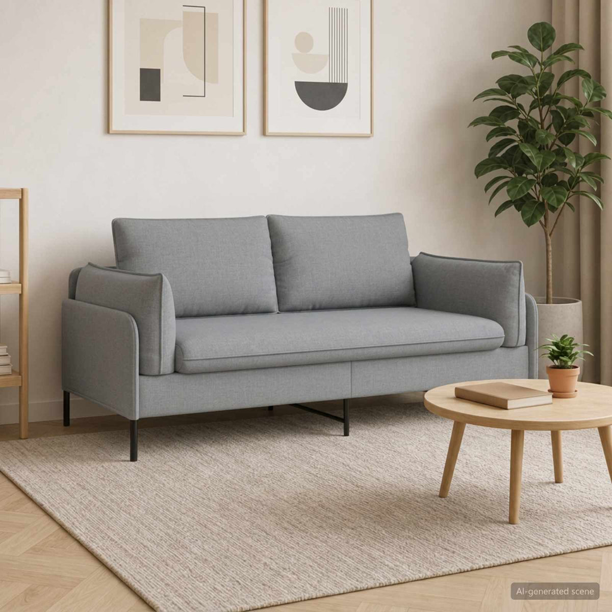 vidaXL 2-Zits Sofa Lichtgrijs 188 x 81 x 89 cm Stof