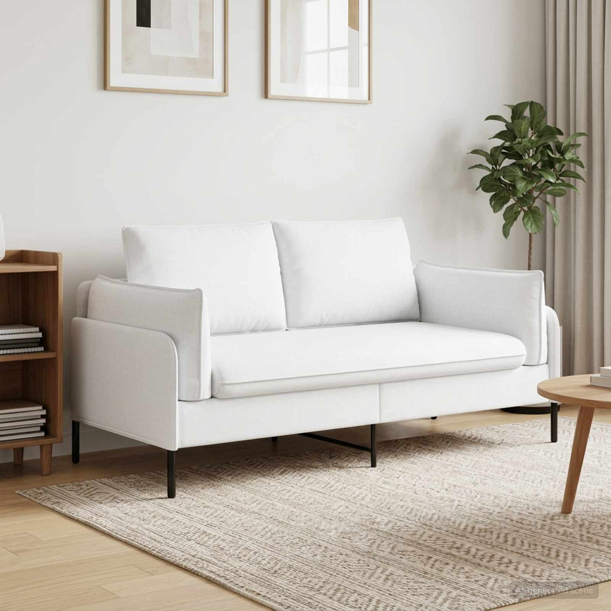 2-Zits Sofa Wit 188 x 81 x 89 cm Stof is nu te koop bij PeponiXL, paradijselijk wonen!