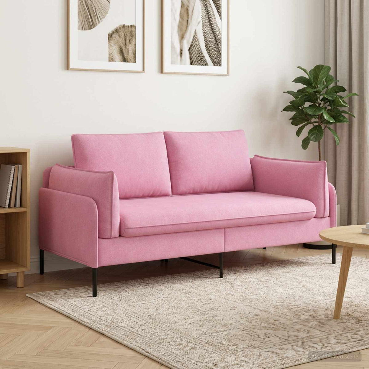 2-Zits Sofa Roze 188 x 81 x 89 cm Stof is nu te koop bij PeponiXL, paradijselijk wonen!