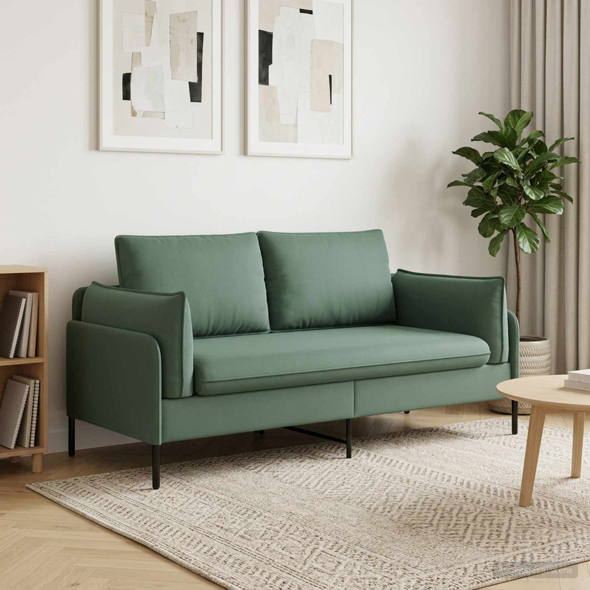 vidaXL 2-Zits Sofa Zeegroen 188 x 81 x 89 cm fluweel