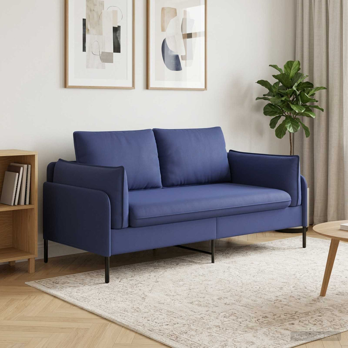 2-Zits Sofa 2-zits Politieblauw 188 x 81 x 89 cm fluweel is nu te koop bij PeponiXL, paradijselijk wonen!