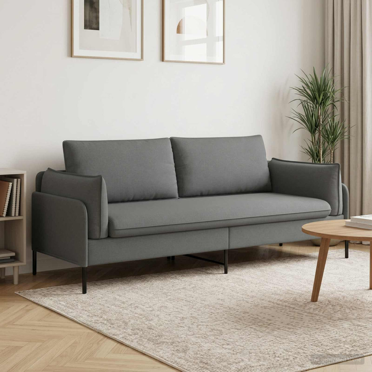 3-Zits Bank Donkergrijs 222 x 81 x 89 cm Stof is nu te koop bij PeponiXL, paradijselijk wonen!