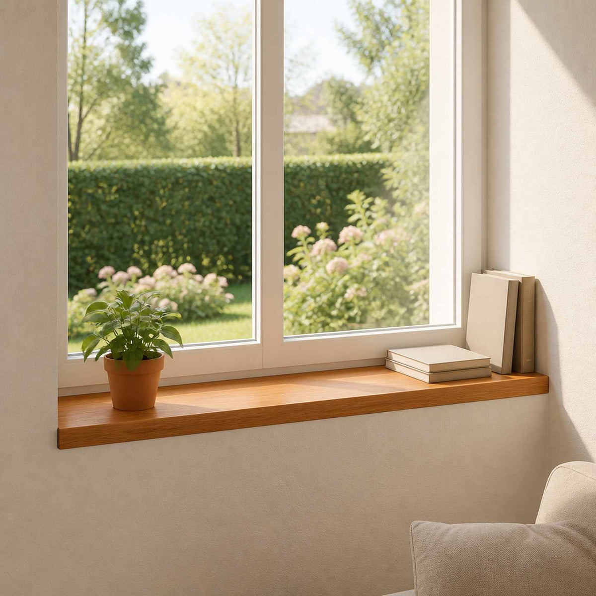 vidaXL Raamkozijnen 2 st Bruin 100 x 25 x 2 cm Massief Eikenhout