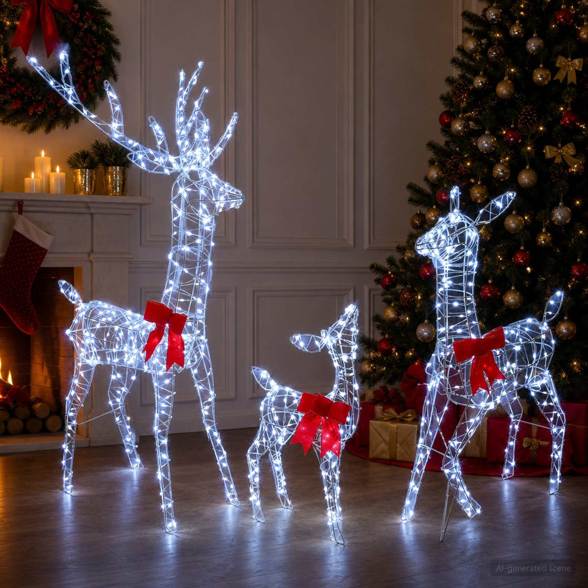 Kerst led-rendierfamilie 700 LED's Koel wit 70 x 26 x 128 cm is nu te koop bij PeponiXL, paradijselijk wonen!