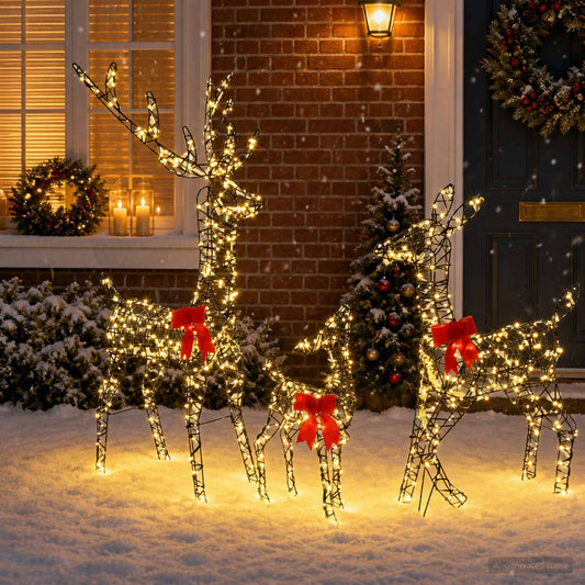 Kerst led-rendierfamilie 700 LED's Warmwit 70 x 26 x 128 cm is nu te koop bij PeponiXL, paradijselijk wonen!