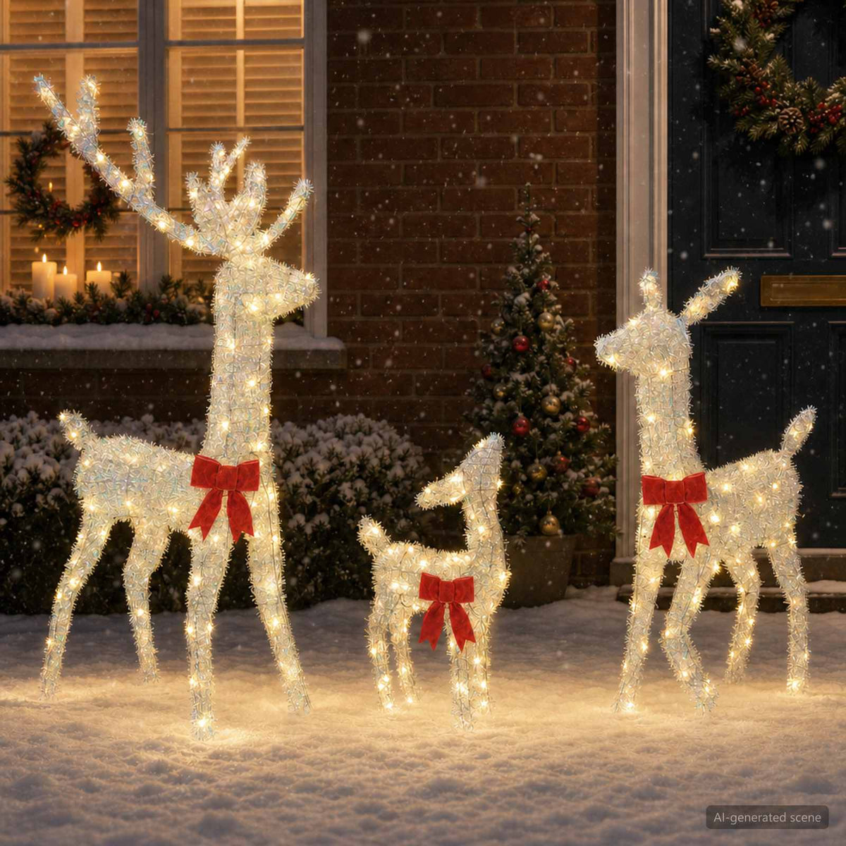 Kerst led-rendierfamilie 300 LED's Warmwit 70 x 26 x 128 cm is nu te koop bij PeponiXL, paradijselijk wonen!