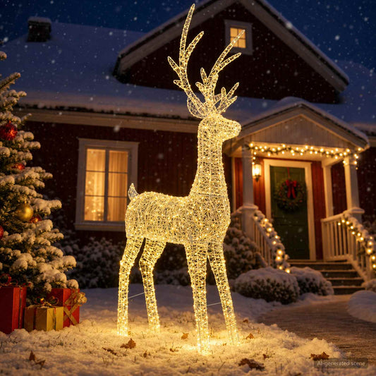 vidaXL Led-kerstverlichting rendier 1000 LED's Warmwit