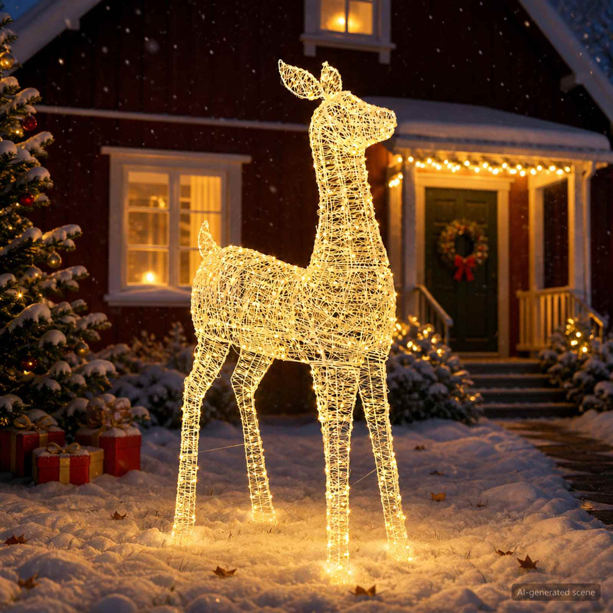 vidaXL Led-kerstverlichting rendier LOVIISA 900 LED's Warmwit