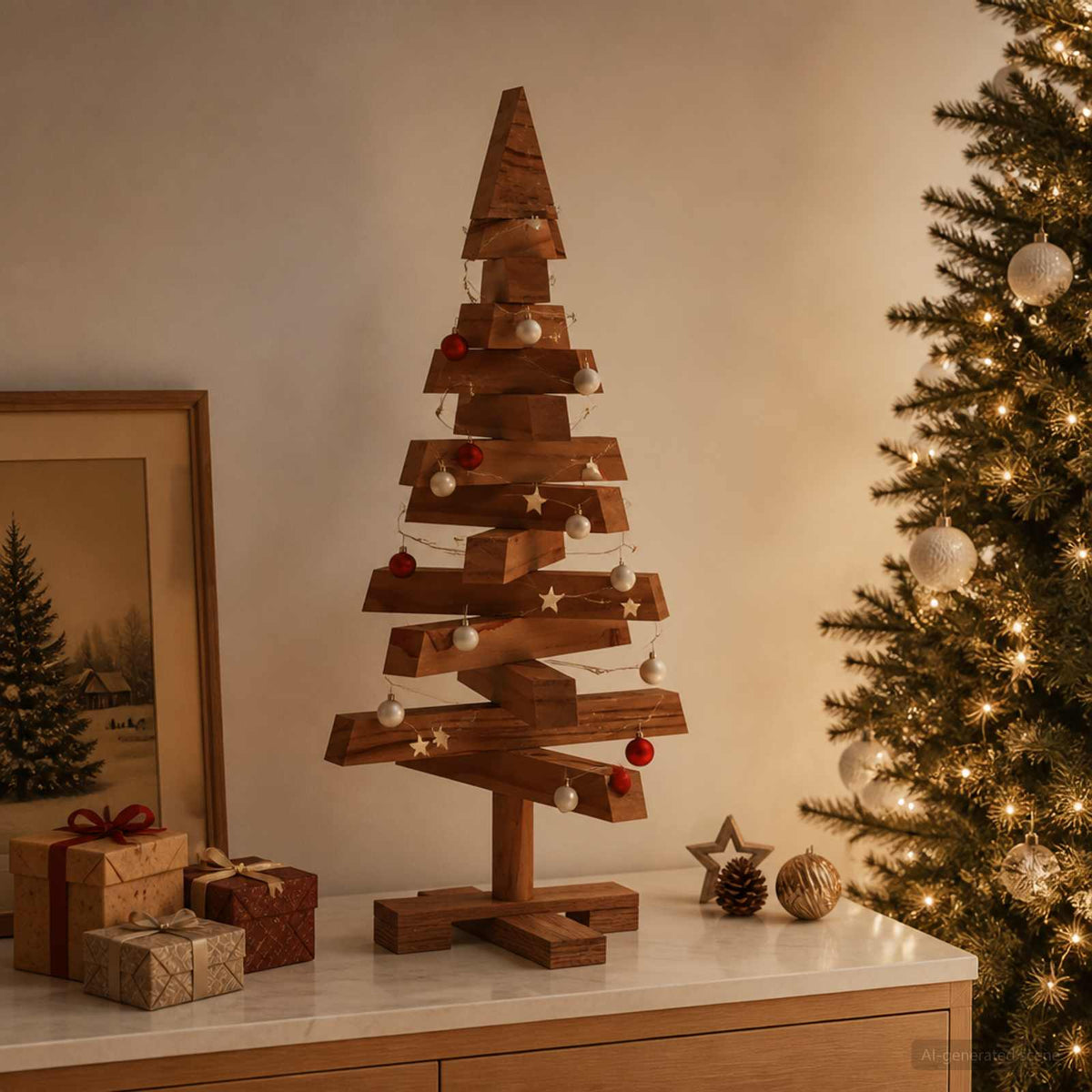 Houten kerstboom KOTKA 60 cm Massief grenenhout is nu te koop bij PeponiXL, paradijselijk wonen!