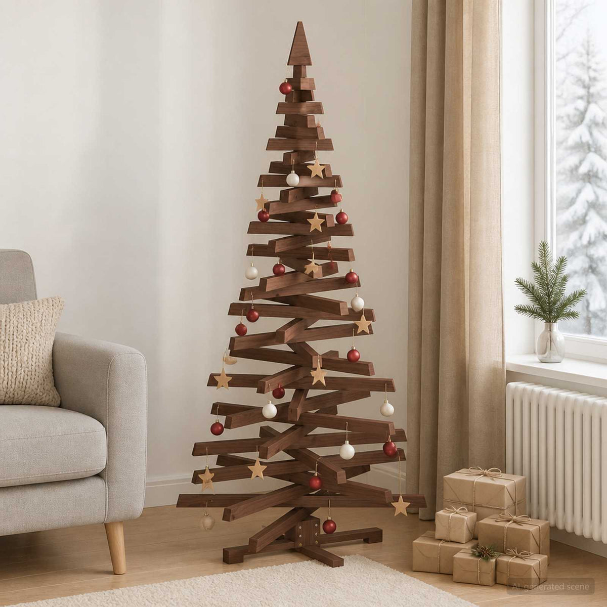 Houten kerstboom KOTKA 180 cm Massief grenenhout is nu te koop bij PeponiXL, paradijselijk wonen!