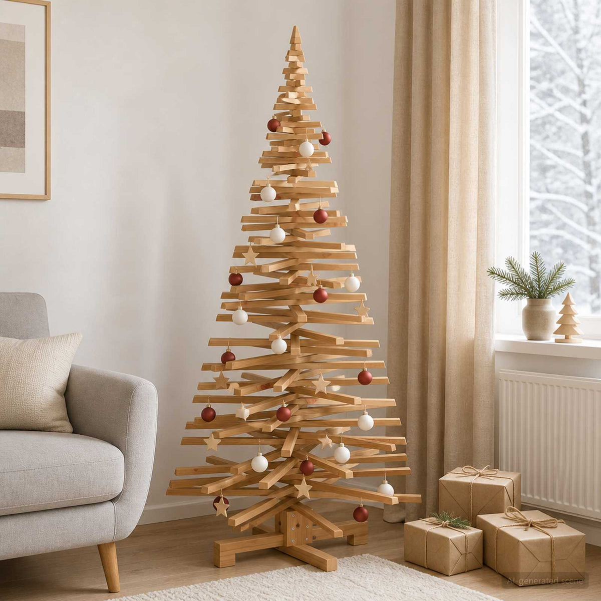 Houten kerstboom KOTKA 180 cm Massief grenenhout is nu te koop bij PeponiXL, paradijselijk wonen!