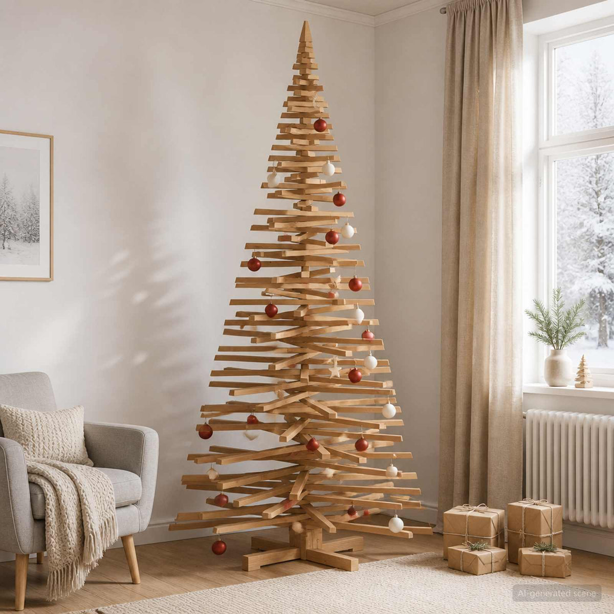 vidaXL Houten kerstboom KOTKA 210 cm Massief grenenhout