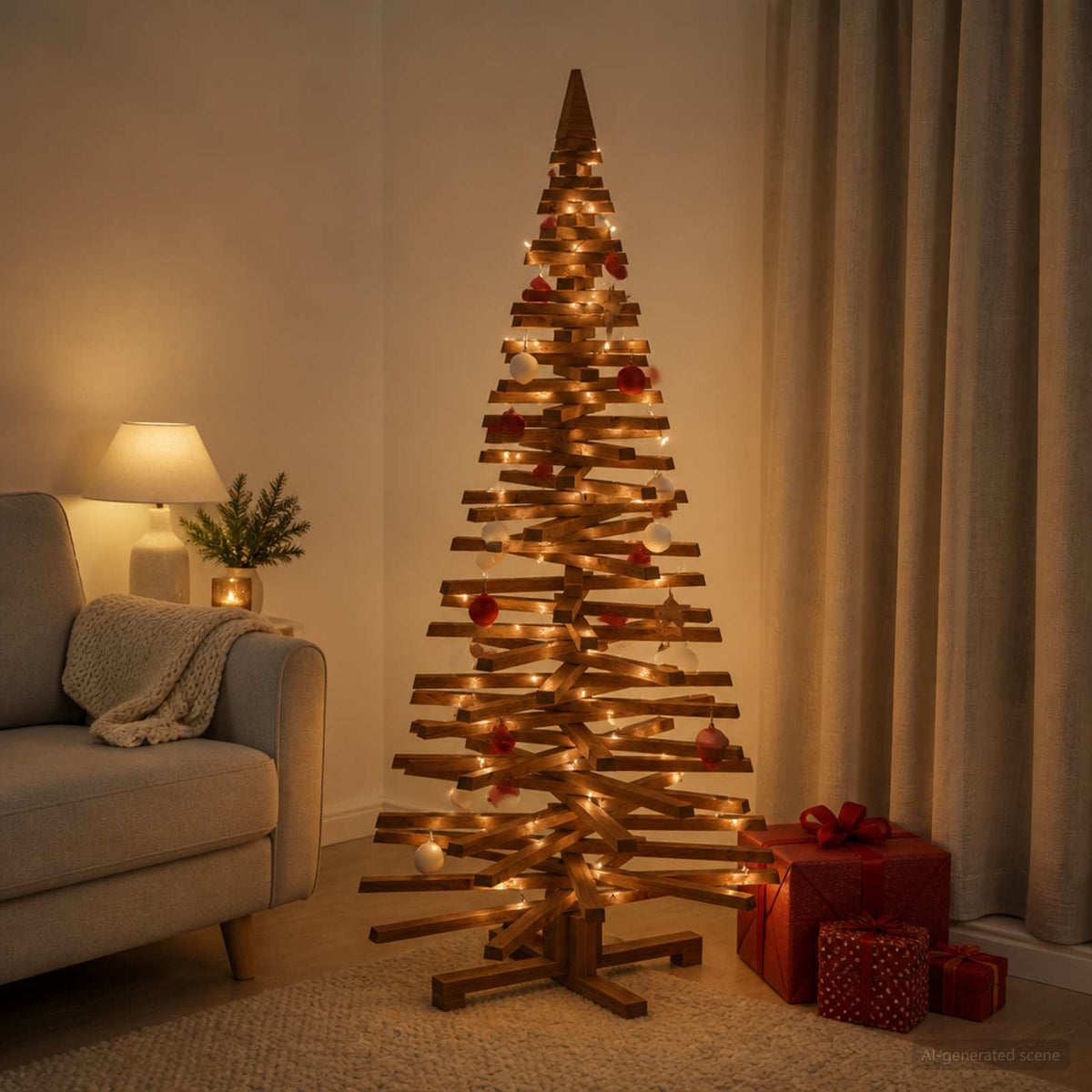 vidaXL Houten kerstboom KOTKA 150 cm Massief grenenhout