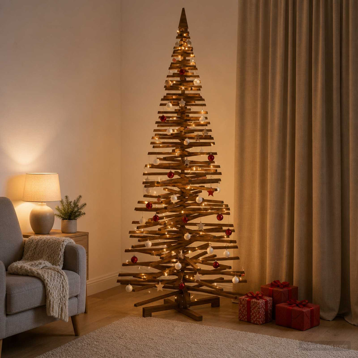 Houten kerstboom KOTKA 240 cm Massief grenenhout is nu te koop bij PeponiXL, paradijselijk wonen!