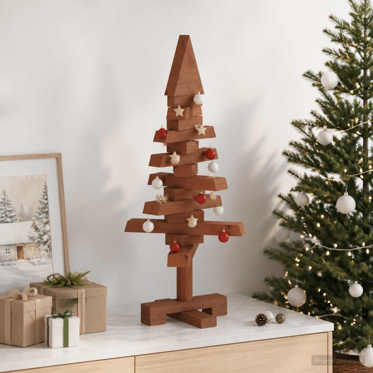 Houten kerstboom KOTKA 60 cm Massief grenenhout is nu te koop bij PeponiXL, paradijselijk wonen!