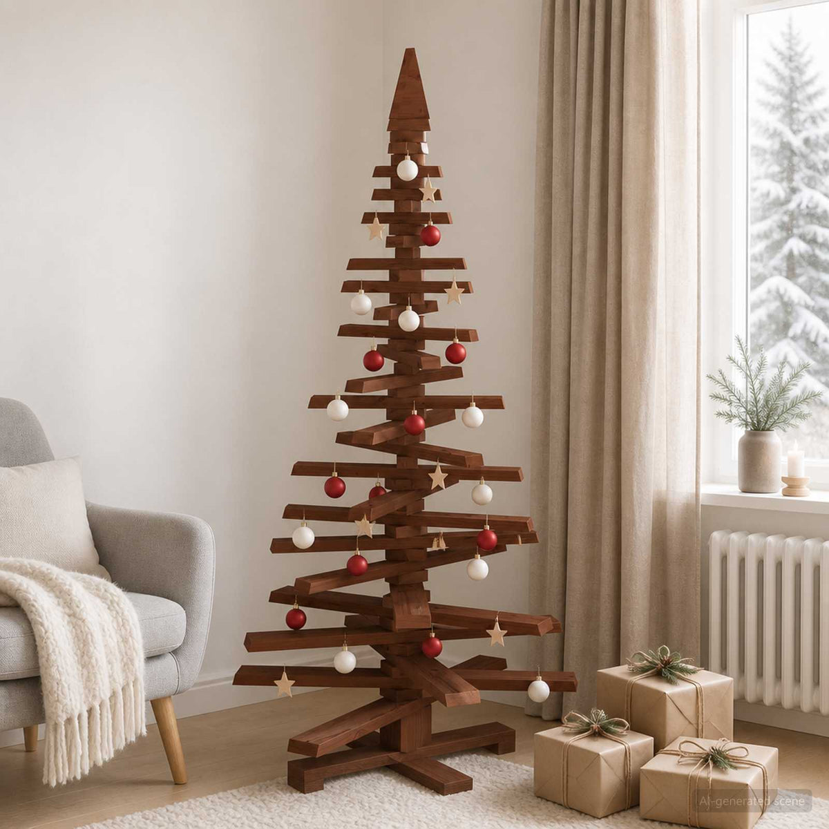 vidaXL Houten kerstboom KOTKA 150 cm Massief grenenhout