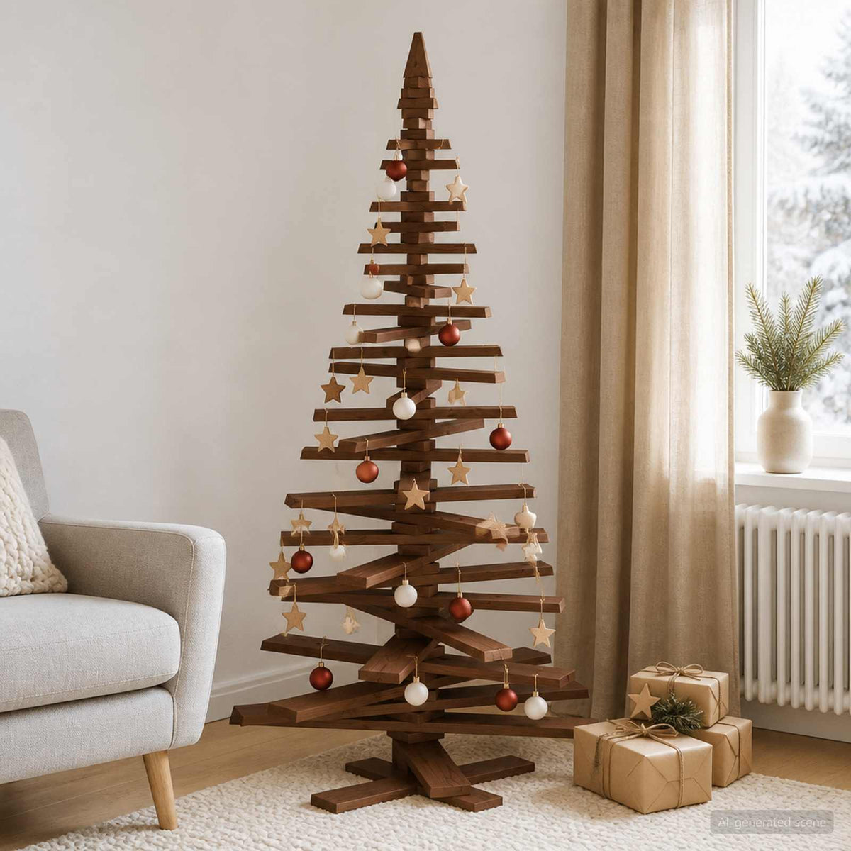 vidaXL Houten kerstboom KOTKA 180 cm Massief grenenhout