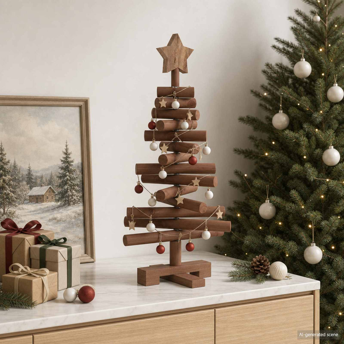 Houten kerstboom KOTKA 60 cm Massief grenenhout is nu te koop bij PeponiXL, paradijselijk wonen!