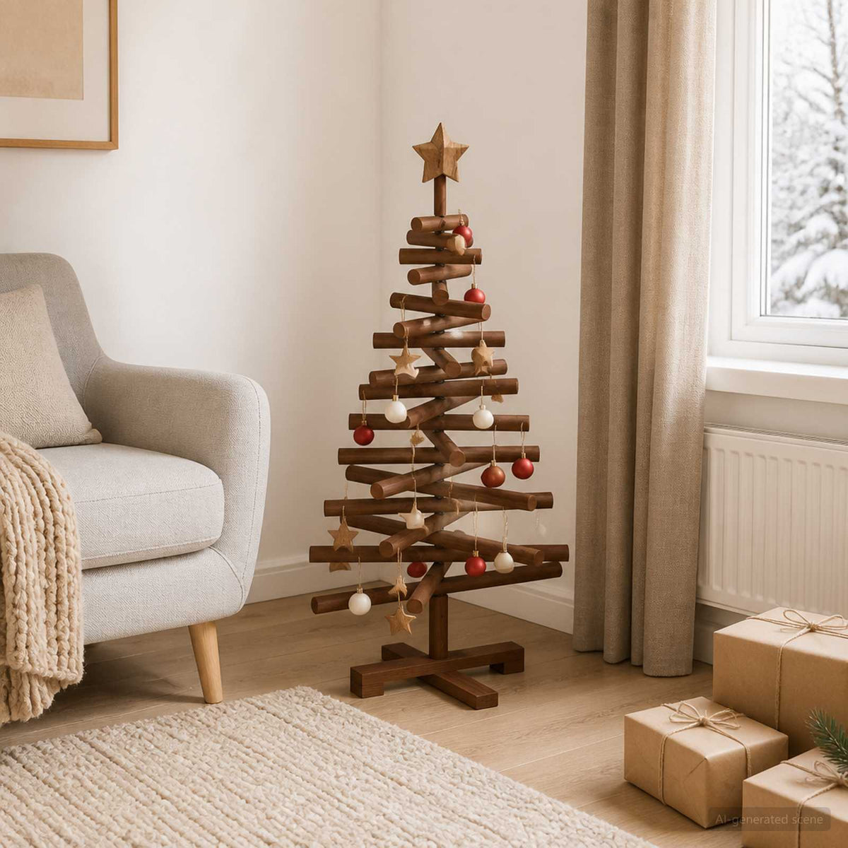 Houten kerstboom KOTKA 90 cm Massief grenenhout is nu te koop bij PeponiXL, paradijselijk wonen!