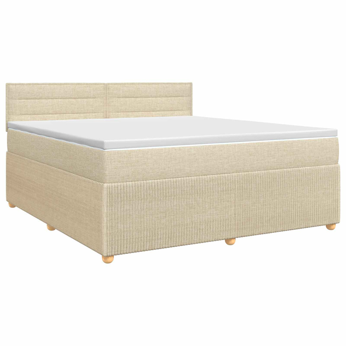 Boxspringbed met matras Crèmekleurig 140 x 200 cm Stof is nu te koop bij PeponiXL, paradijselijk wonen!