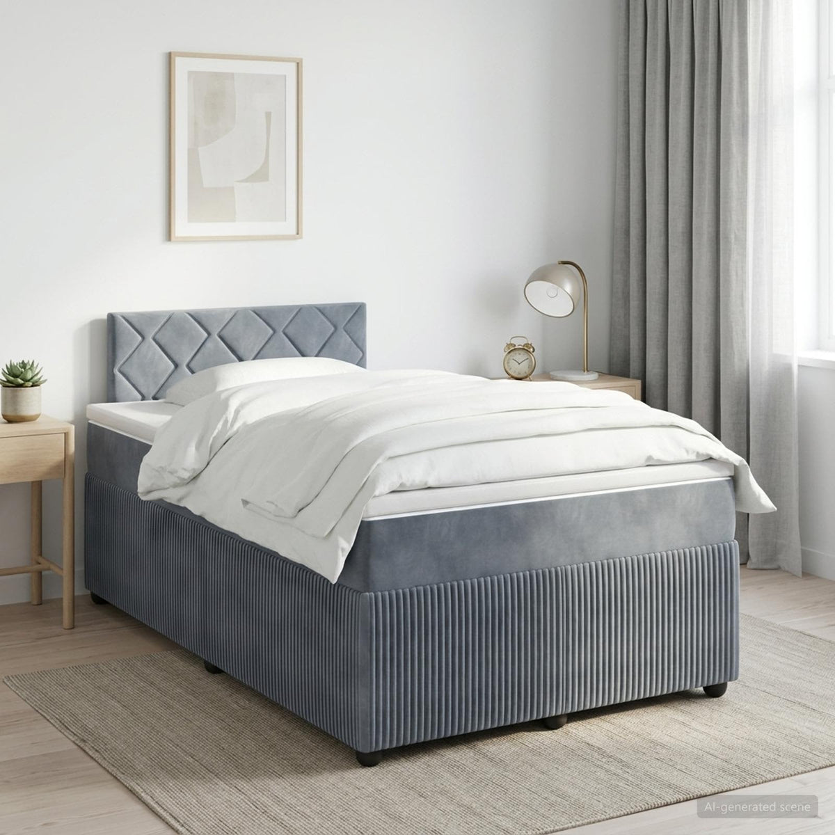 Boxspringbed met matras Donkergrijs 120 x 200 cm Fluweel is nu te koop bij PeponiXL, paradijselijk wonen!