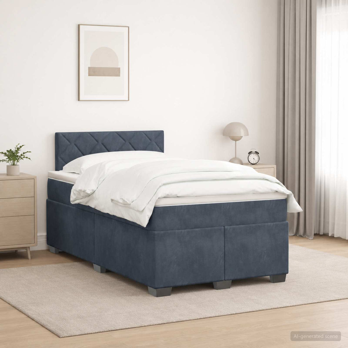 Boxspring Bed met Matras en LED Donkergrijs 120 x 190 cm is nu te koop bij PeponiXL, paradijselijk wonen!