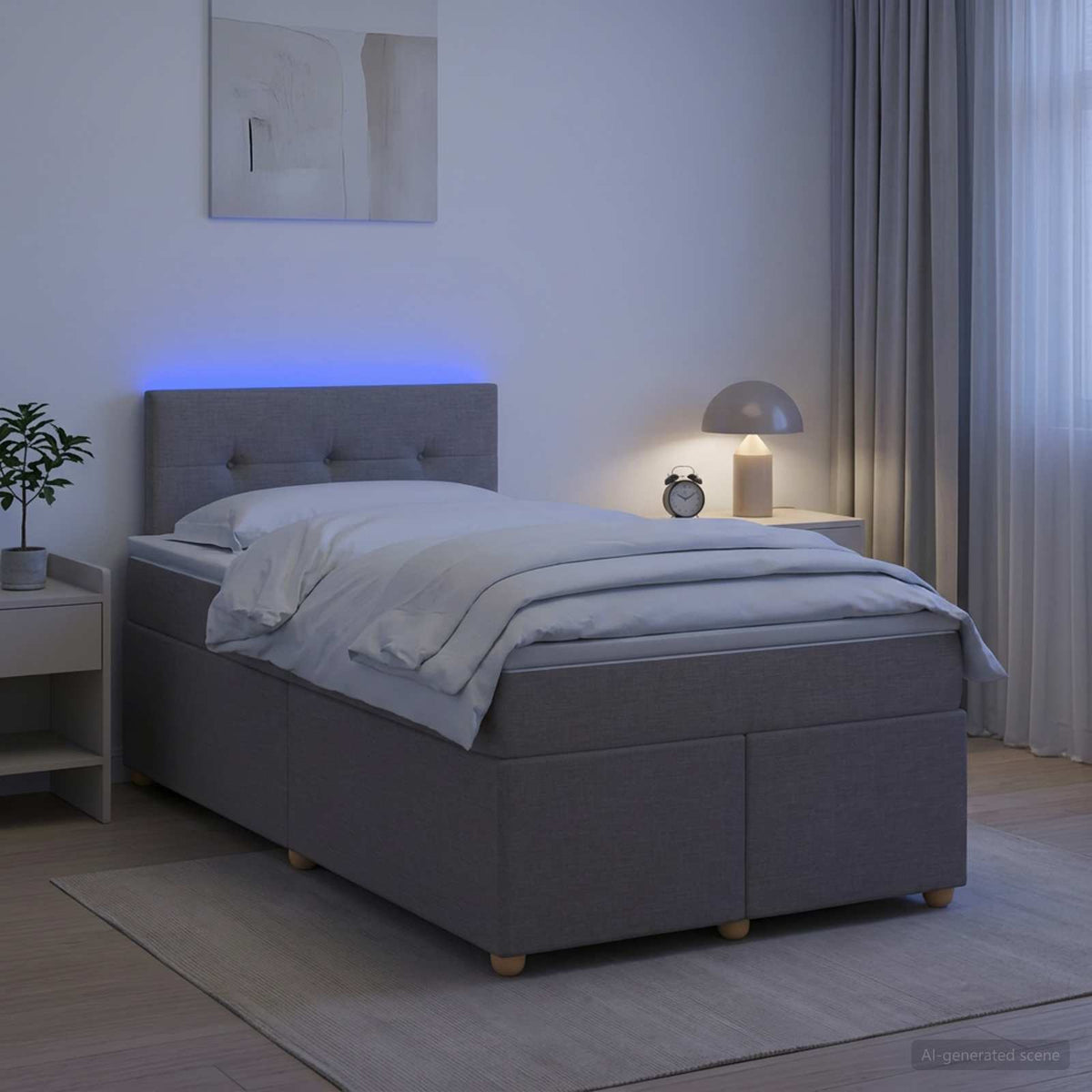 vidaXL Boxspringbed met matras met hoofdeinde Taupe 120 x 190 cm Stof