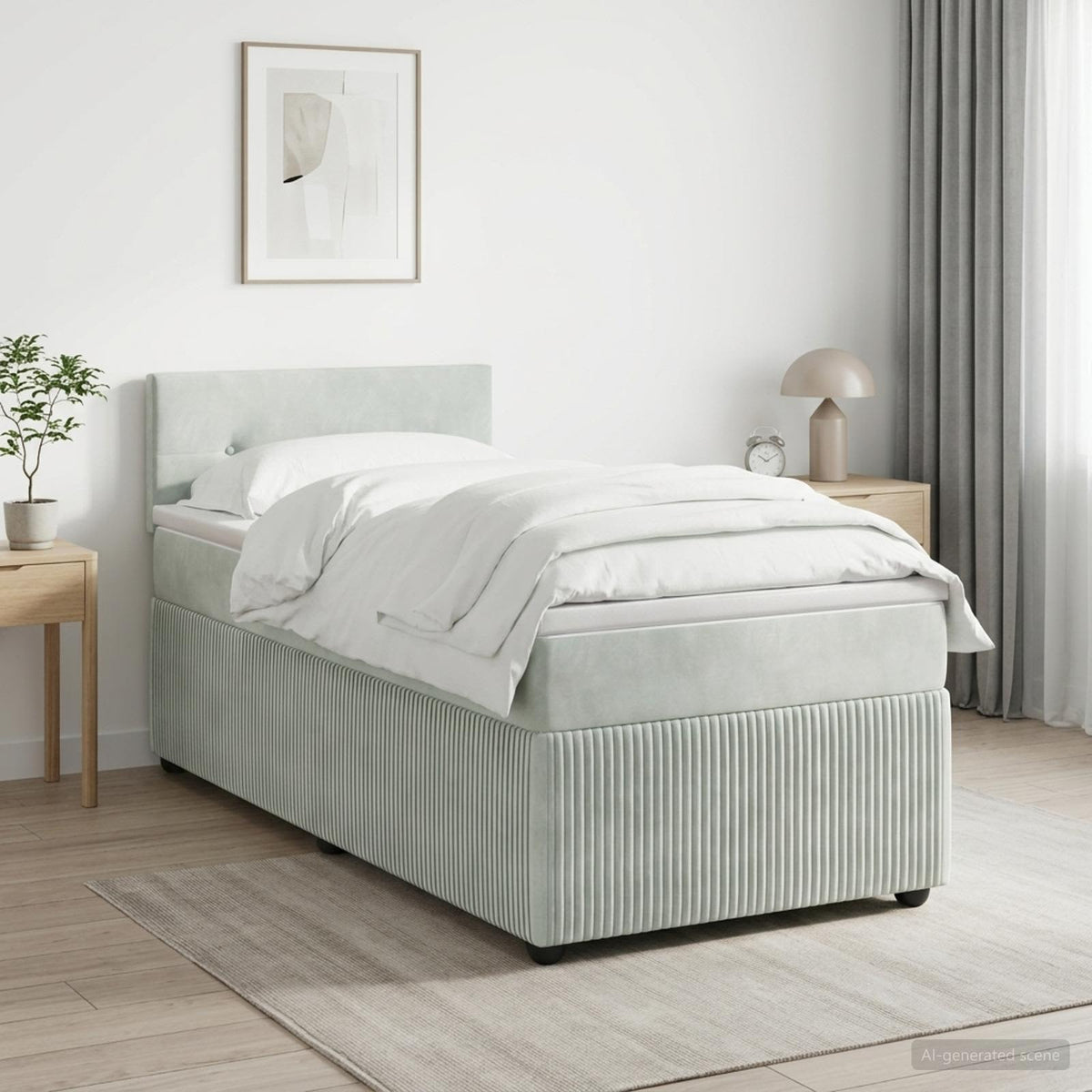 vidaXL Boxspringbed met matras Lichtgrijs 80 x 200 cm Fluweel