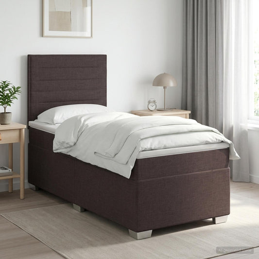 Boxspringbed met matras Donkerbruin 80 x 200 cm Stof is nu te koop bij PeponiXL, paradijselijk wonen!