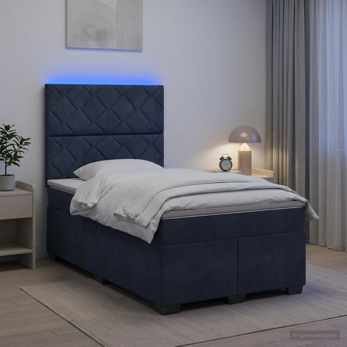Boxspringbed met matras Donkergrijs 120 x 200 cm Fluweel is nu te koop bij PeponiXL, paradijselijk wonen!
