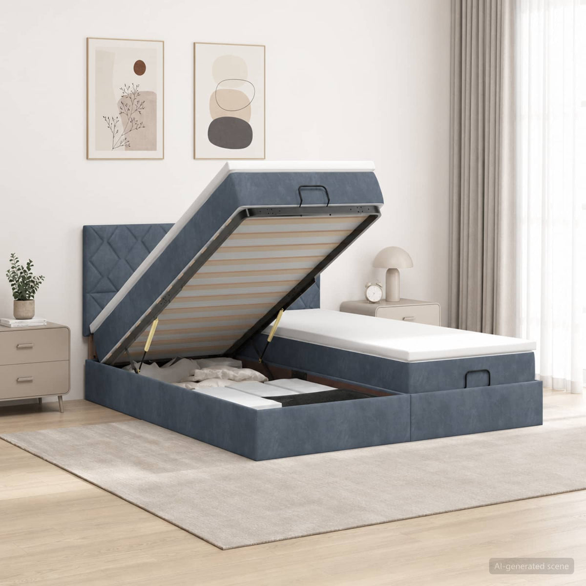 Ottoman bed met matras met hoofdeinde 2 st Donkergrijs Fluweel is nu te koop bij PeponiXL, paradijselijk wonen!