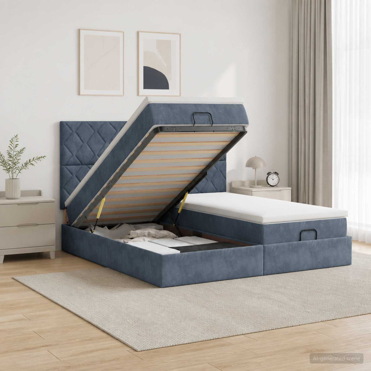 Ottoman bed met matras met hoofdeinde 2 st Donkergrijs Fluweel is nu te koop bij PeponiXL, paradijselijk wonen!