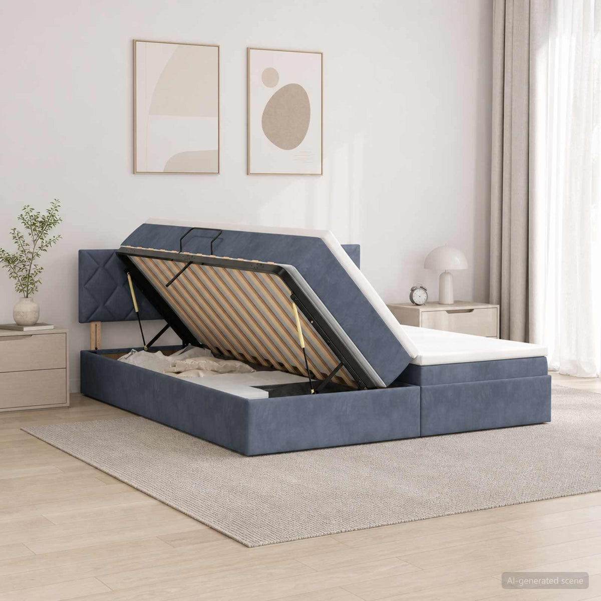 Opslag bed met hoofdeinde 2 st Donkergrijs is nu te koop bij PeponiXL, paradijselijk wonen!