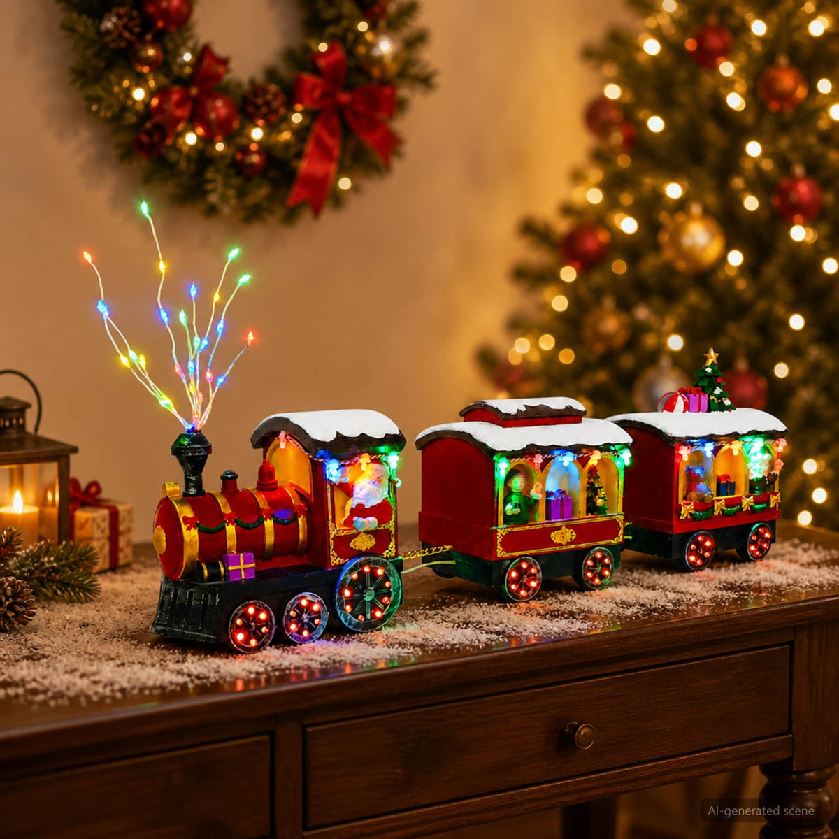 vidaXL Kersttrein SALO 51 x 9,5 x 24,5 cm Resin Multicolour