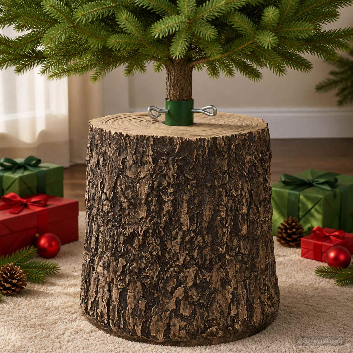 Kerstboomstandaard Boomstam Vorm Ø 31 x 37 cm Magnesiumoxide is nu te koop bij PeponiXL, paradijselijk wonen!