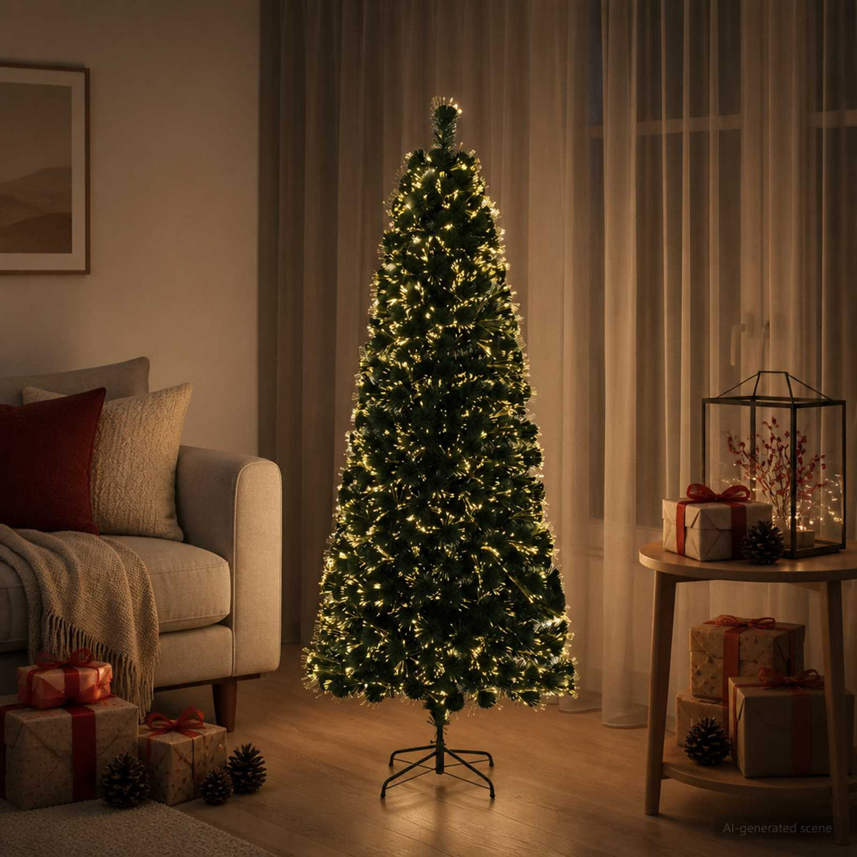 vidaXL Glasvezel kerstboom 120 cm 12 LED's Warmwit PVC Groen