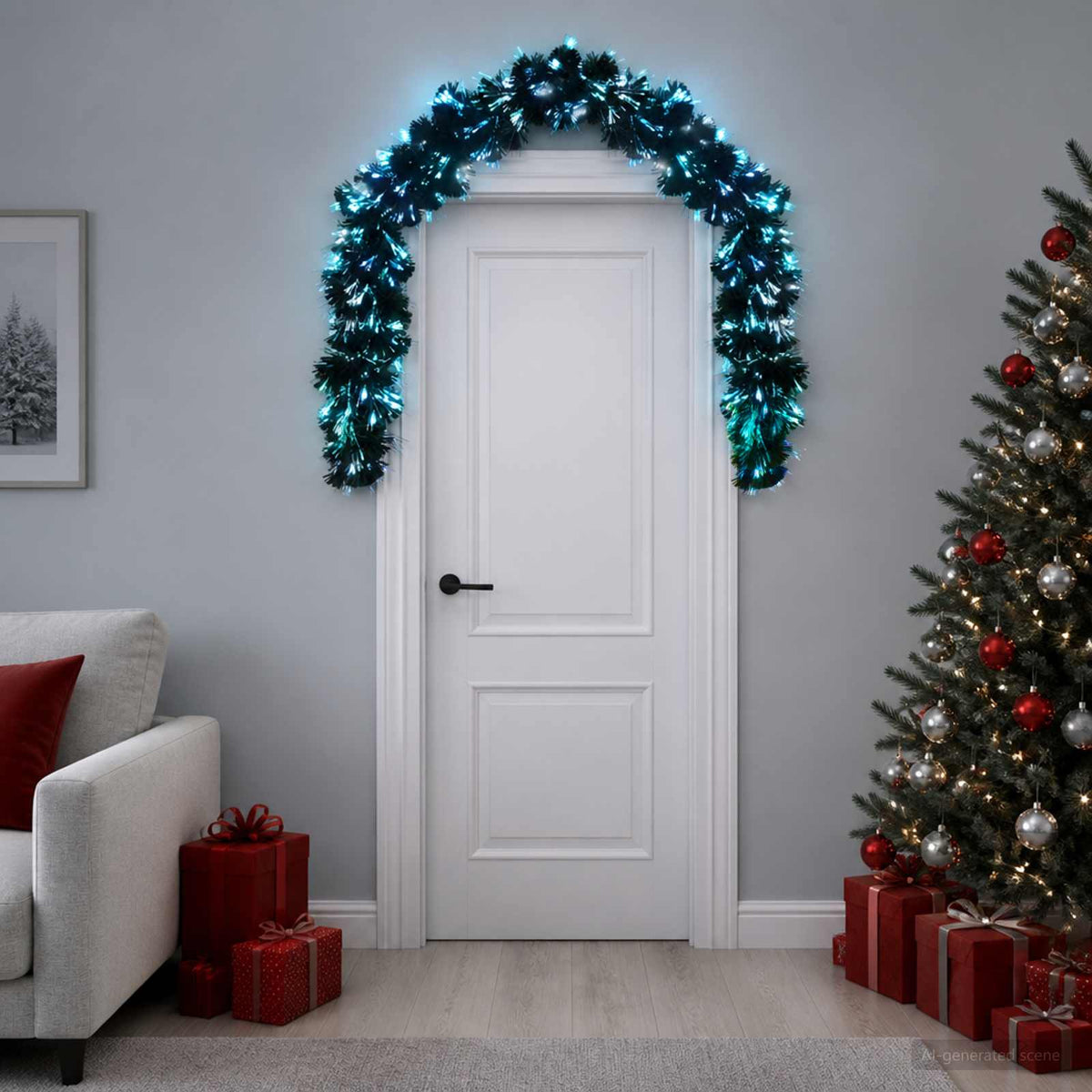vidaXL Kerstkrans 48 LED's Meerkleurig PVC