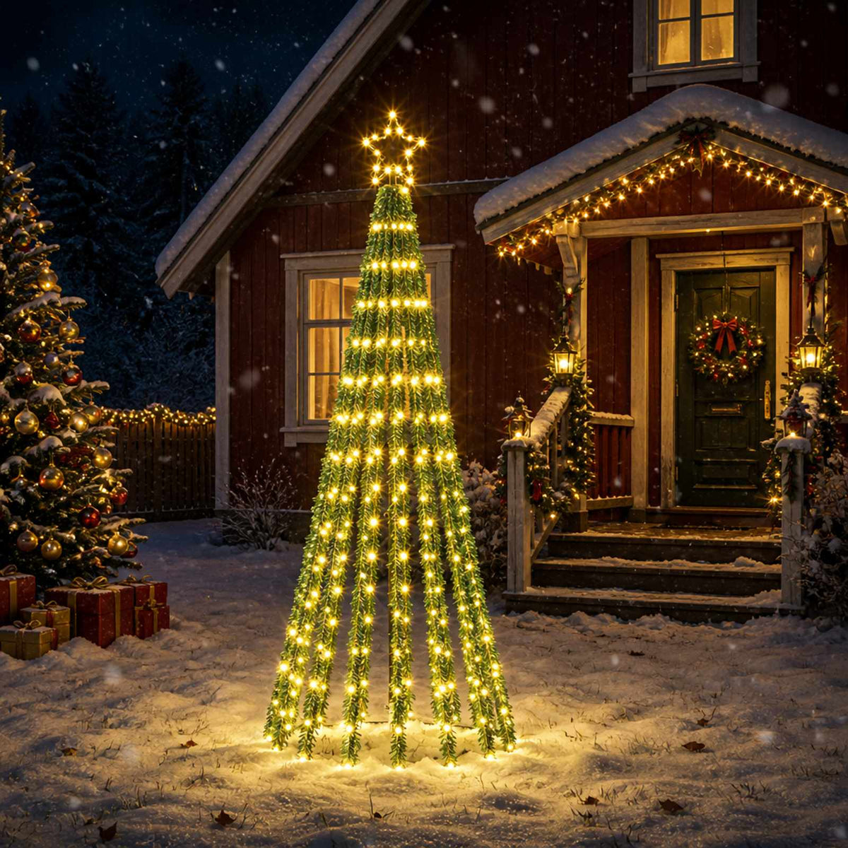 LED Kerstboom EKENAS 180 cm 255 LED's Warmwit Staal Zwart is nu te koop bij PeponiXL, paradijselijk wonen!
