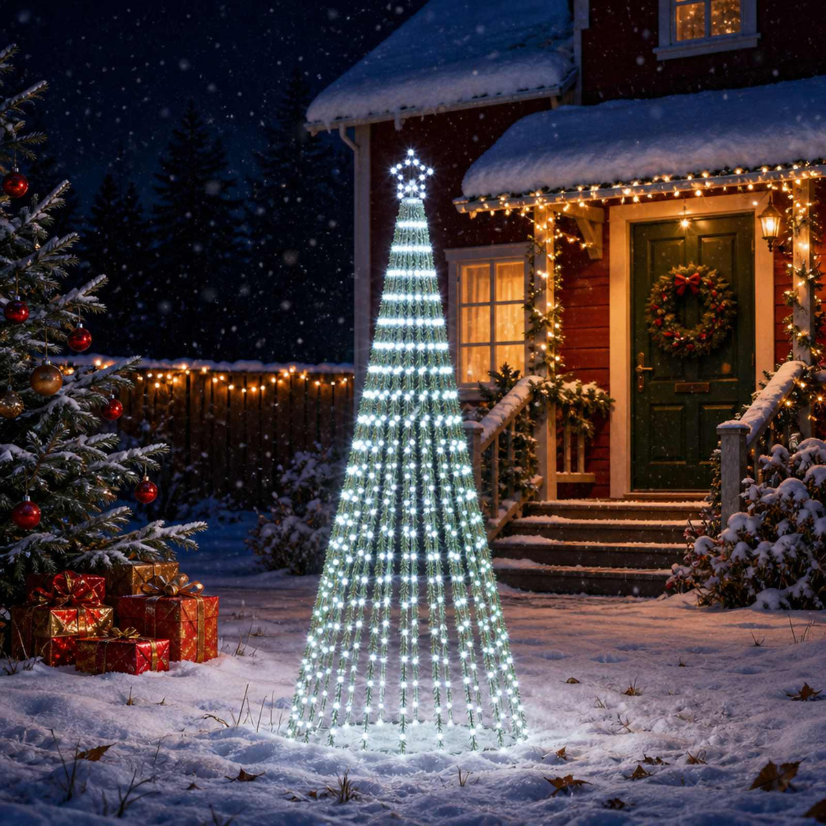 LED Kerstboom EKENAS 250 cm 475 LED's Koel wit Staal Zwart is nu te koop bij PeponiXL, paradijselijk wonen!