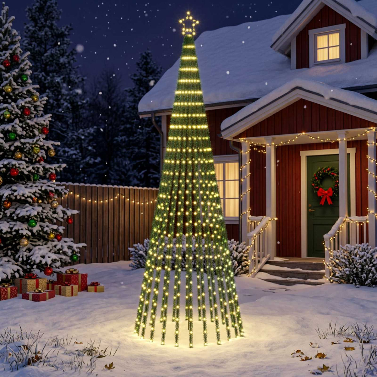 LED Kerstboom EKENAS 300 cm 668 LED's Warmwit Staal Zwart is nu te koop bij PeponiXL, paradijselijk wonen!