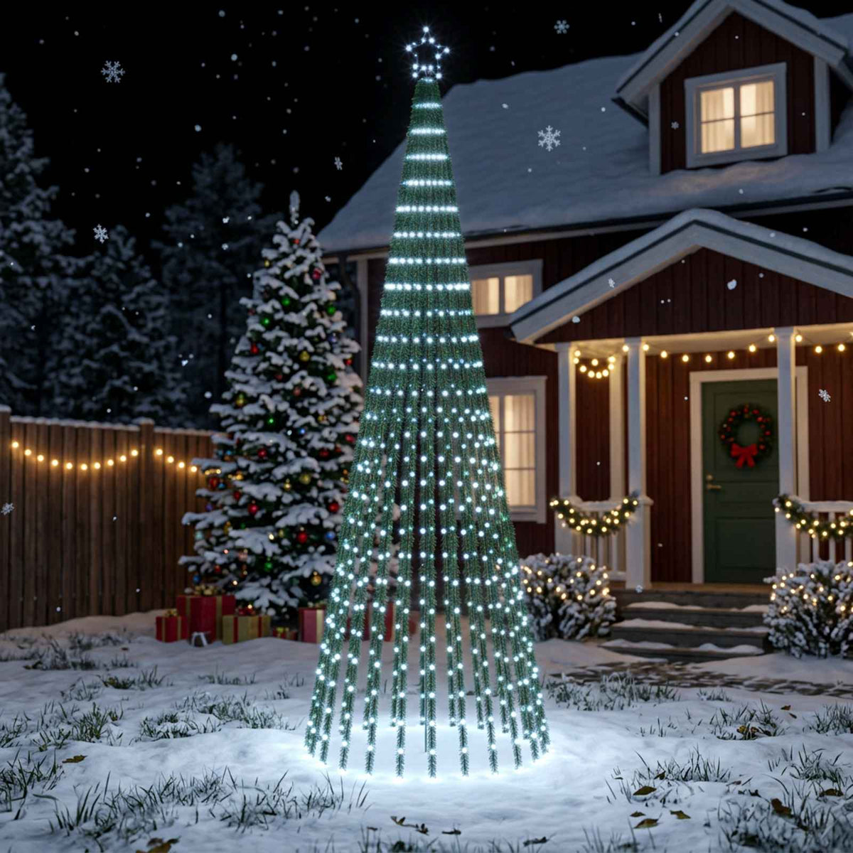 LED Kerstboom EKENAS 300 cm 668 LED's Koel wit Staal Zwart is nu te koop bij PeponiXL, paradijselijk wonen!