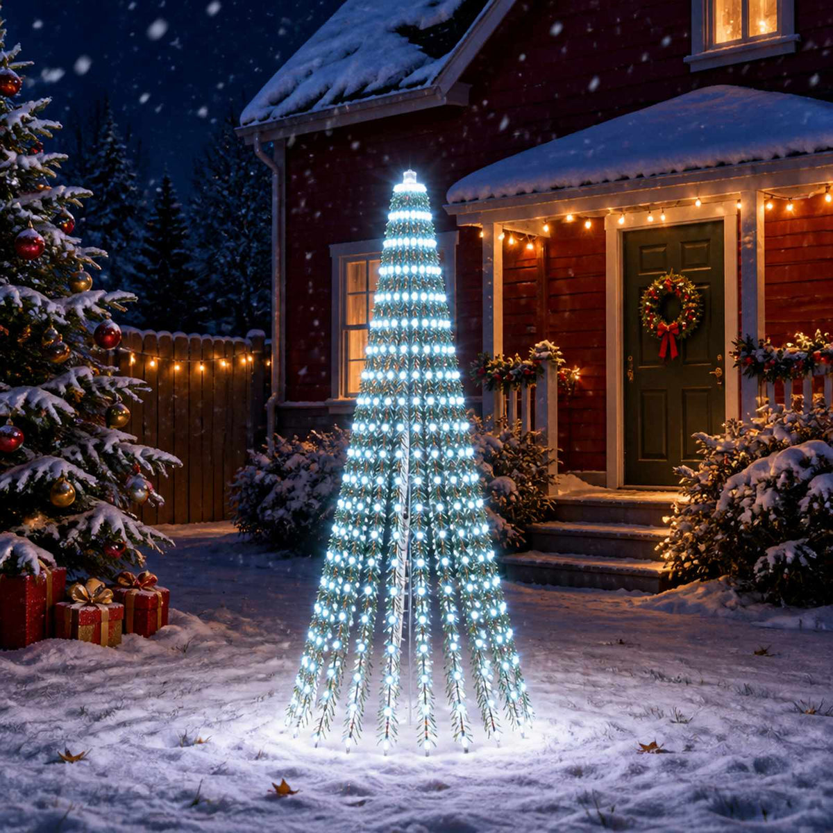 LED Kerstboom EKENAS 220 cm 460 LED's Koel wit Staal Groen is nu te koop bij PeponiXL, paradijselijk wonen!