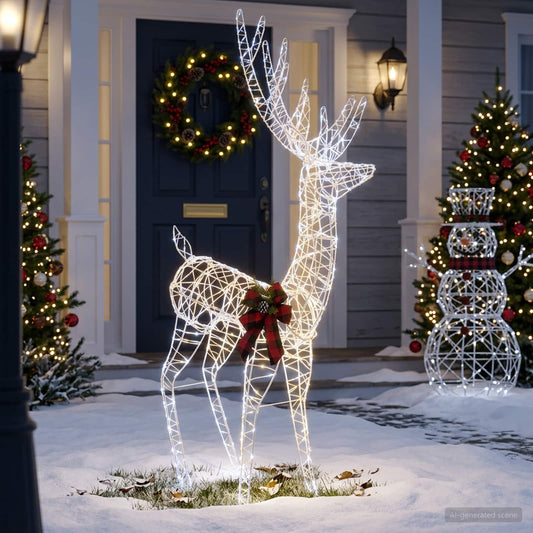 3D Kerst Rendier LOVIISA 560 LED's Koel wit 96 x 40 x 180 cm is nu te koop bij PeponiXL, paradijselijk wonen!