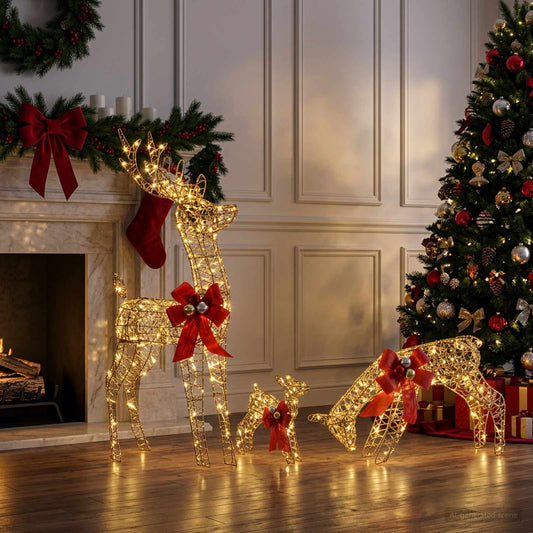 Kerstdecoratie rendierenfamilie 3 st 200 LED's Warmwit is nu te koop bij PeponiXL, paradijselijk wonen!