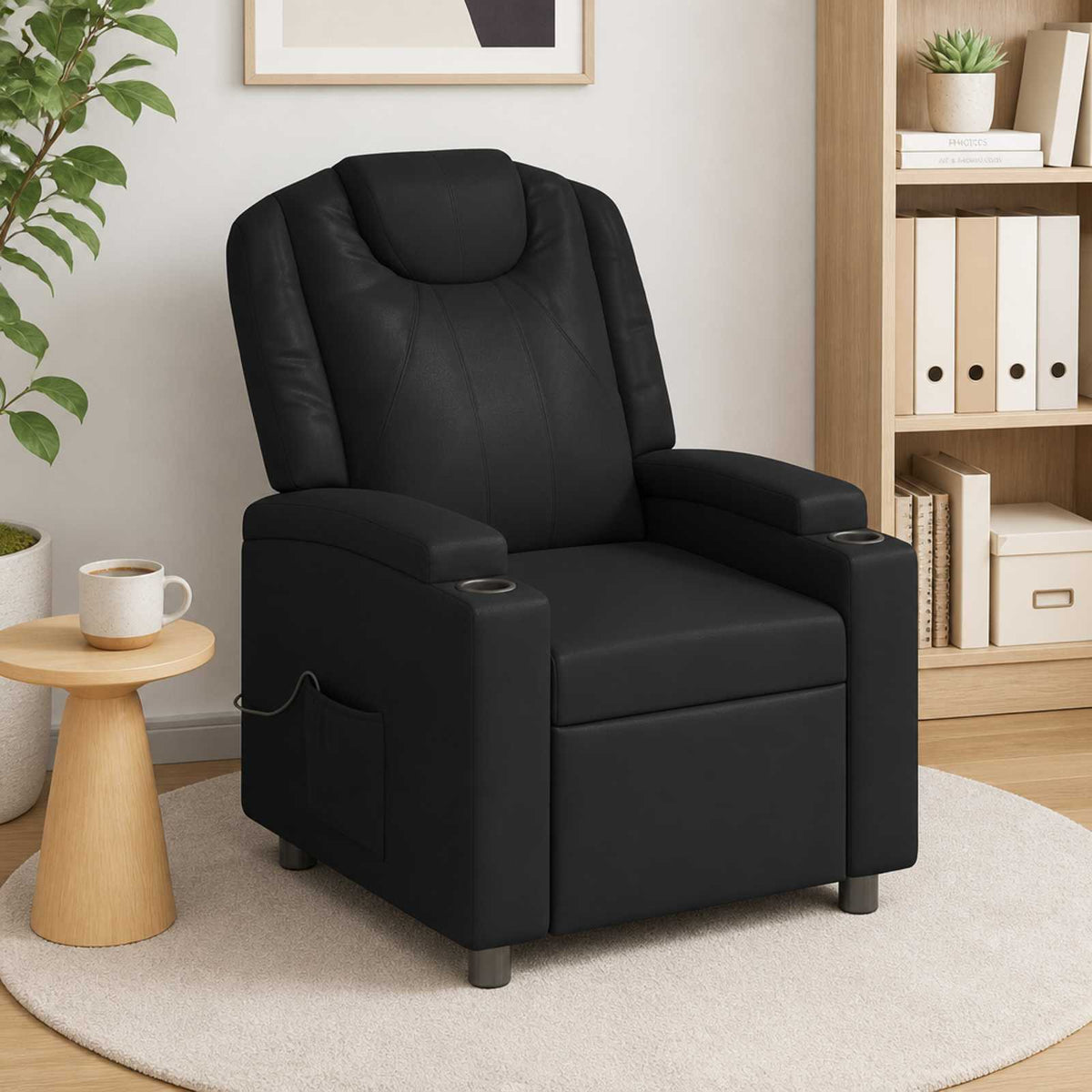 vidaXL Massage-relaxstoel Zwart 75 x 95 x 106 cm Stof