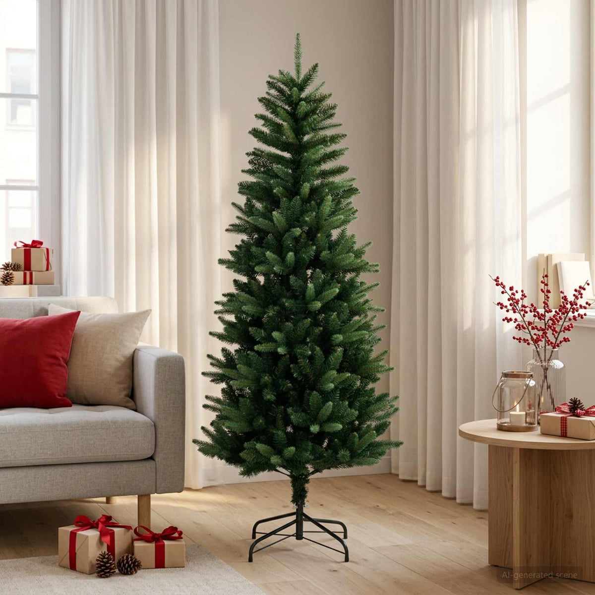 Artificial Hinged Christmas Tree 150 cm PE en PVC Groen is nu te koop bij PeponiXL, paradijselijk wonen!