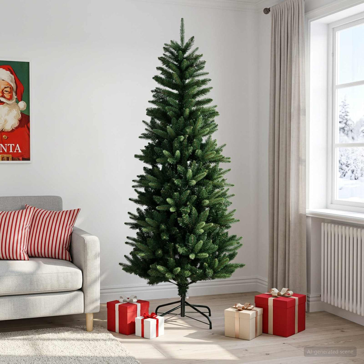 Artificial Hinged Christmas Tree 210 cm PE en PVC Groen is nu te koop bij PeponiXL, paradijselijk wonen!