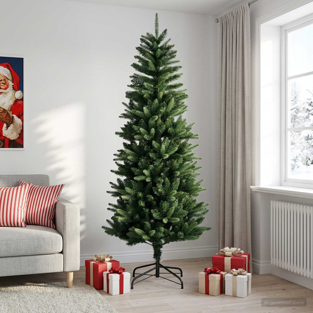 Artificial Hinged Christmas Tree 240 cm PE en PVC Groen is nu te koop bij PeponiXL, paradijselijk wonen!